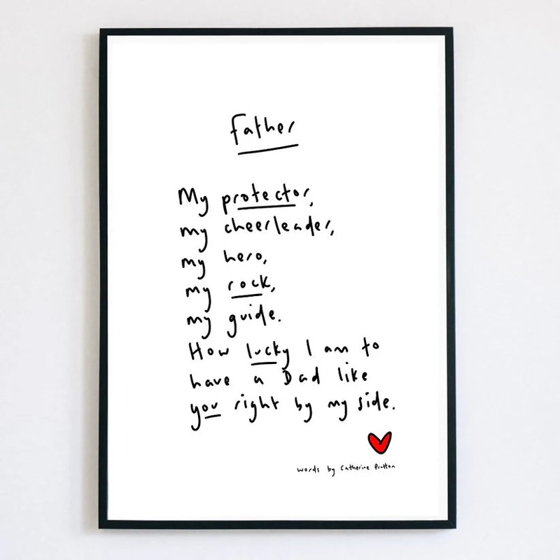 Father Poem Print  A Handwritten Gift for Dad by Catherine Prutton