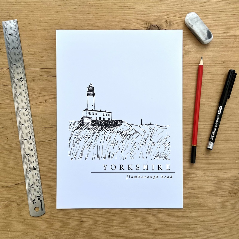 Flamborough Head Illustration Print