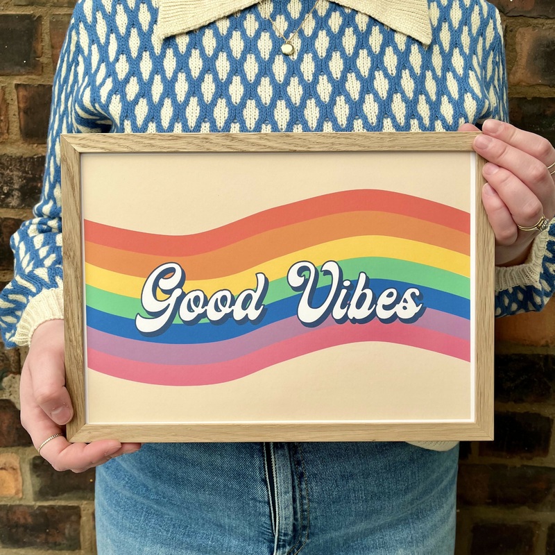Good Vibes Rainbow Print|A5|A4|A3
