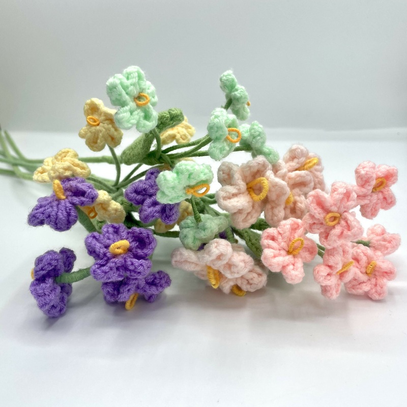 Handmade Crochet Blossom Stem  Mini Cluster Flowers