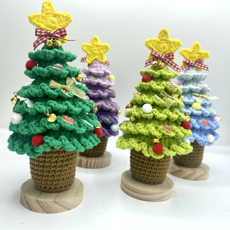 Handmade Crochet Christmas Tree  Festive Table Dcor
