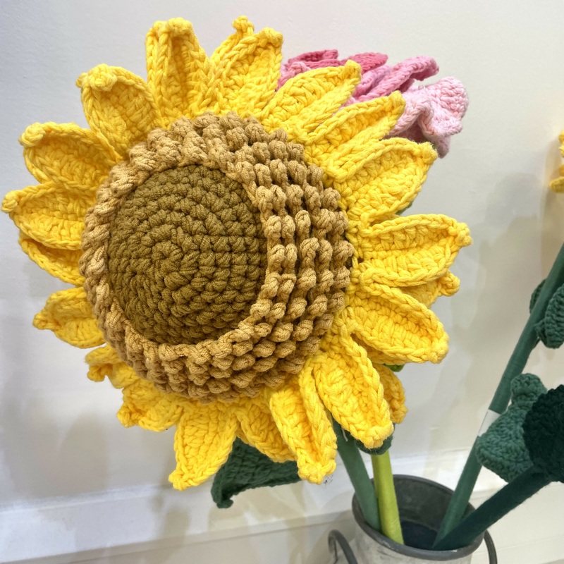 Handmade Giant Crochet Flower  Statement Stem Dcor