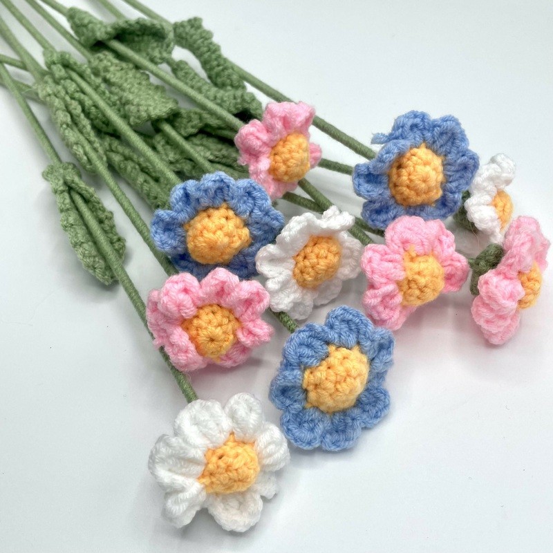 Mini Crochet Daisy Stem  Handmade & Whimsical