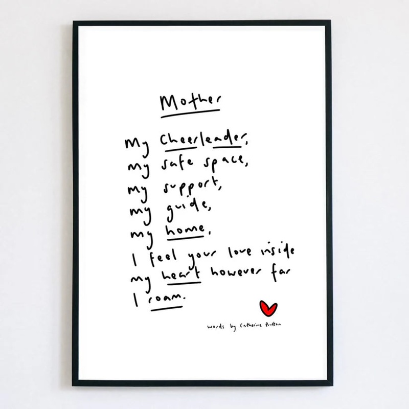 Mother Poem Print  A Handwritten Gift for Mum by Catherine Prutton