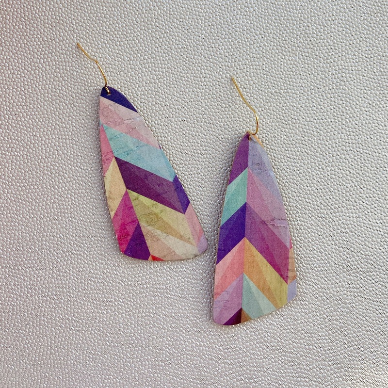 Pastel Rainbow Cork Earrings