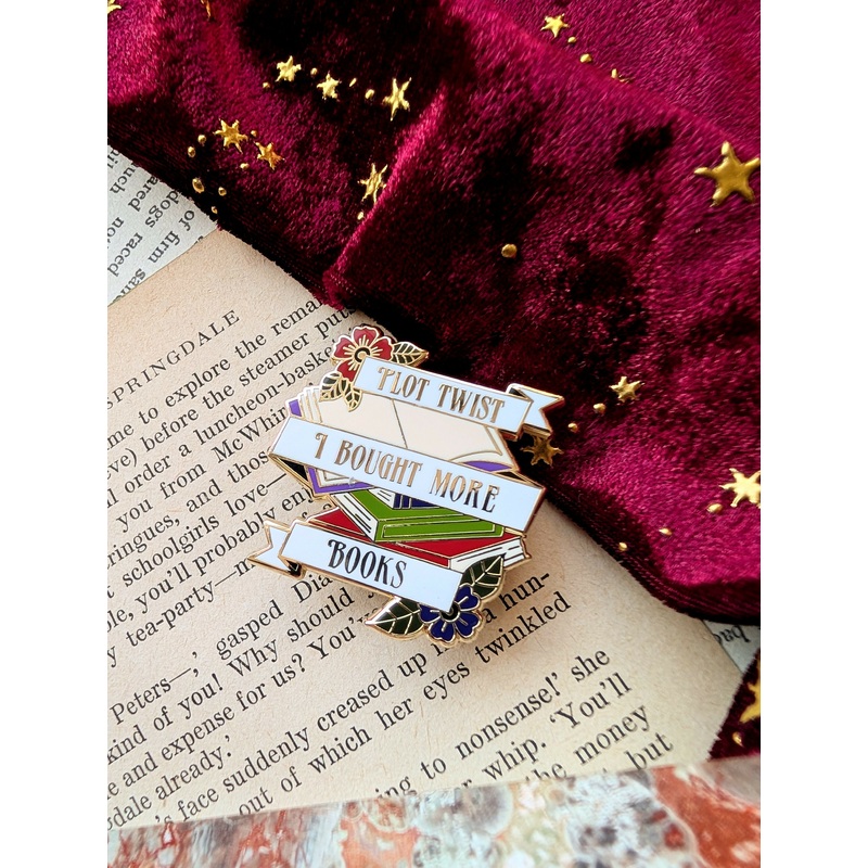 Plot Twist I Bought More Books Enamel Pin