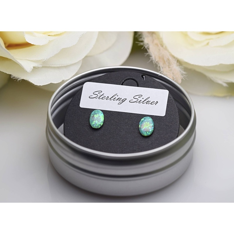 Recycled Opal Earrings – Green