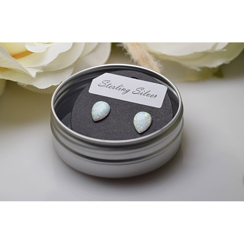 Recycled Opal Earrings – Pear