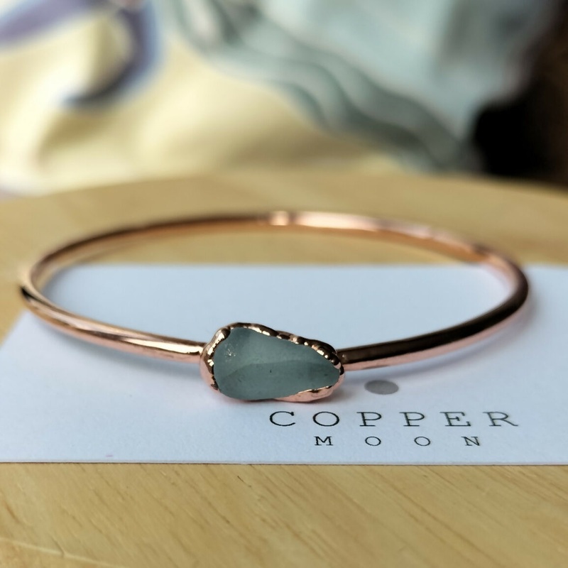 Seaglass Copper Bangle