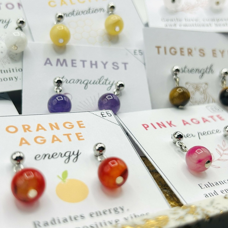 Gemstone Drop Earrings  Natural Stone & Energy-Inspired Jewellery