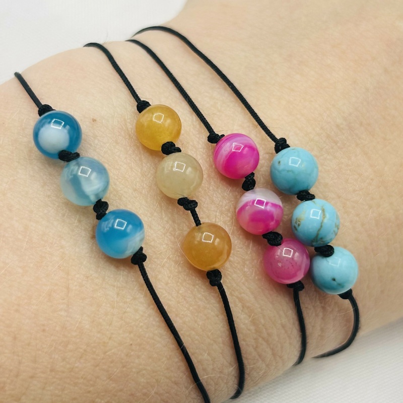 Gemstone Trio Cord Bracelet  Adjustable & Intentional Jewellery