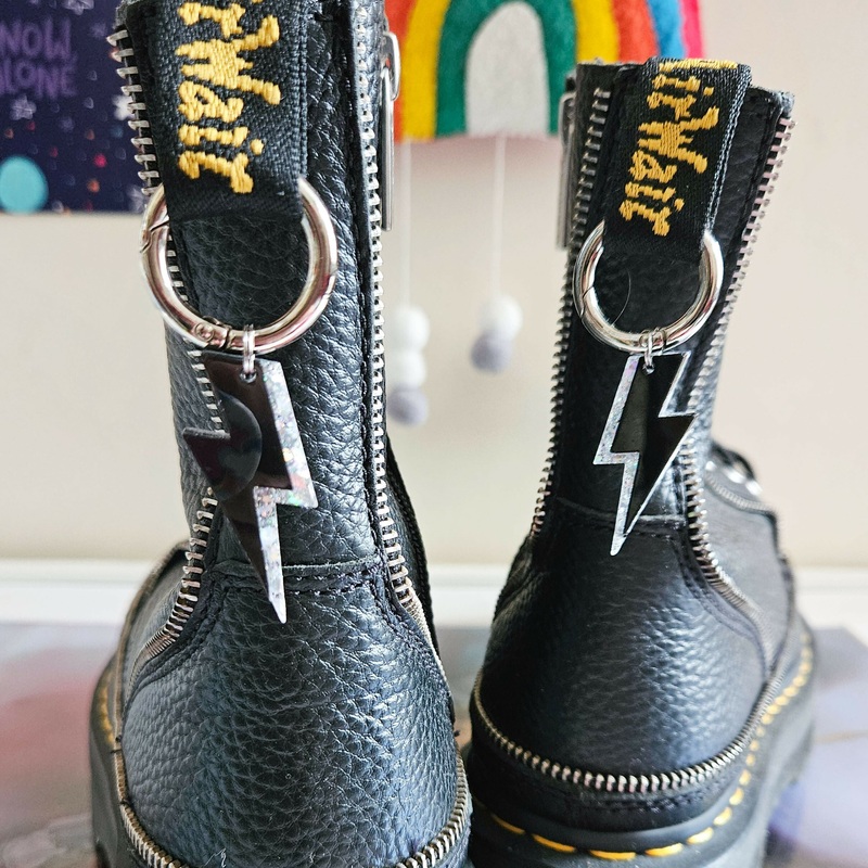 Handmade Lightening Bolts Resin Boot Charms