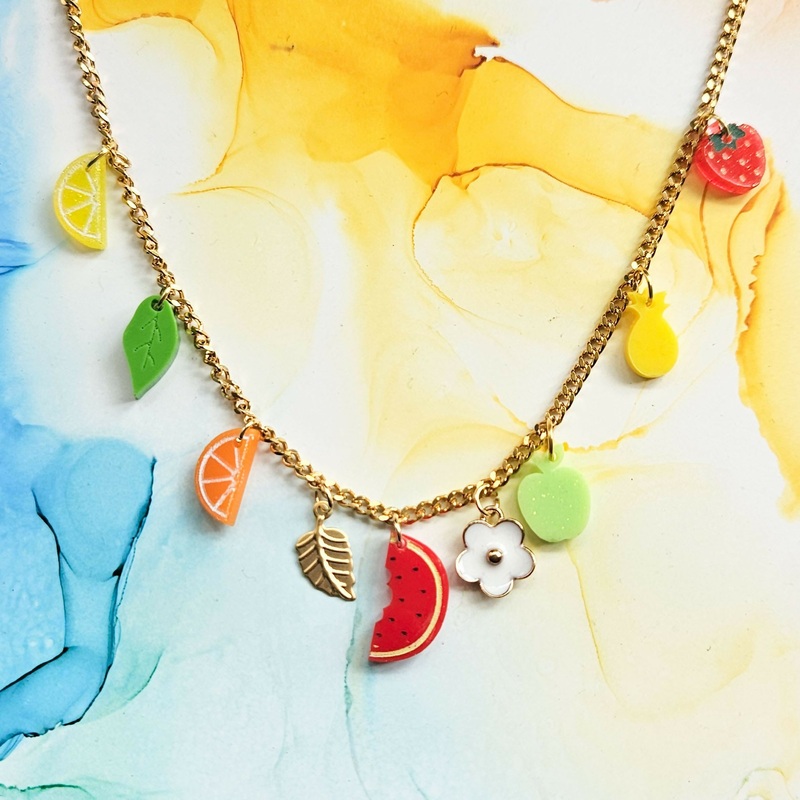 Handmade Resin Fruits Charm Necklace