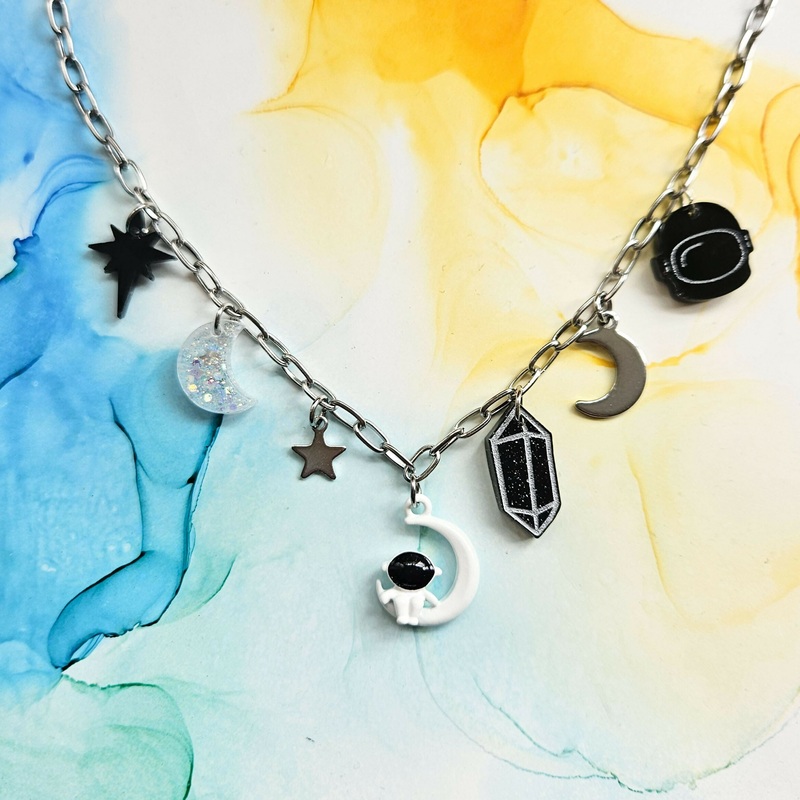 Handmade Space Resin Charms Necklace