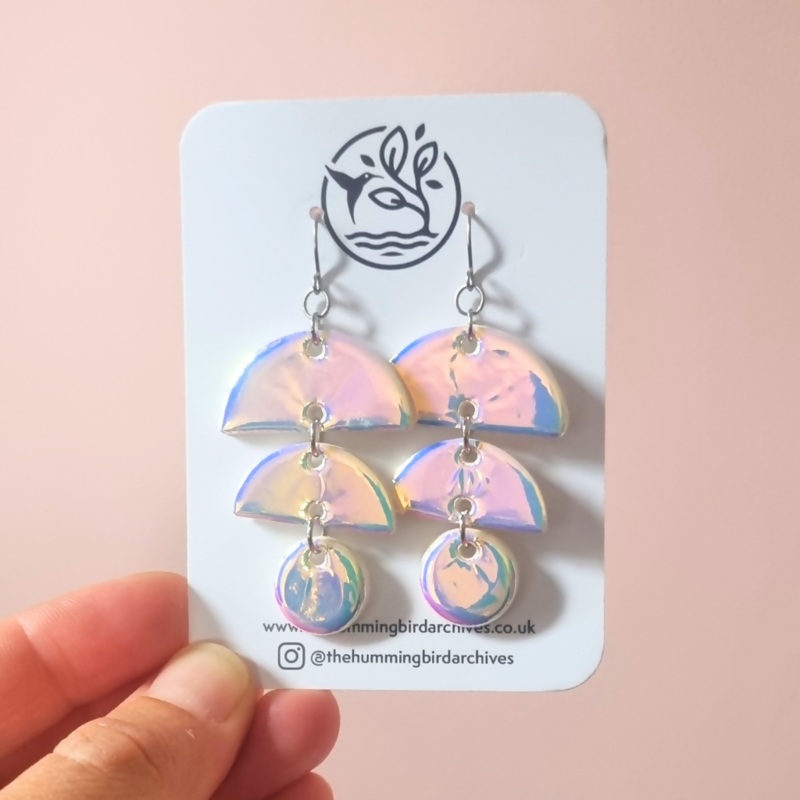 Holographic Earrings|Stud|Hook