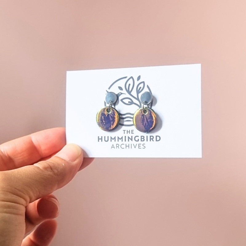 Holographic Mini Circle Earrings