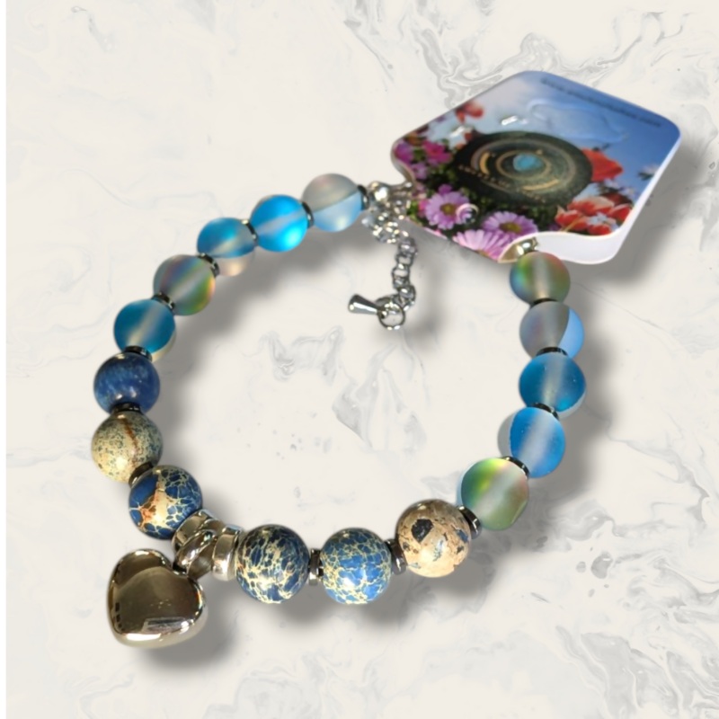 Imperial Jasper & Blue Moonstone Memorial Urn Bracelet