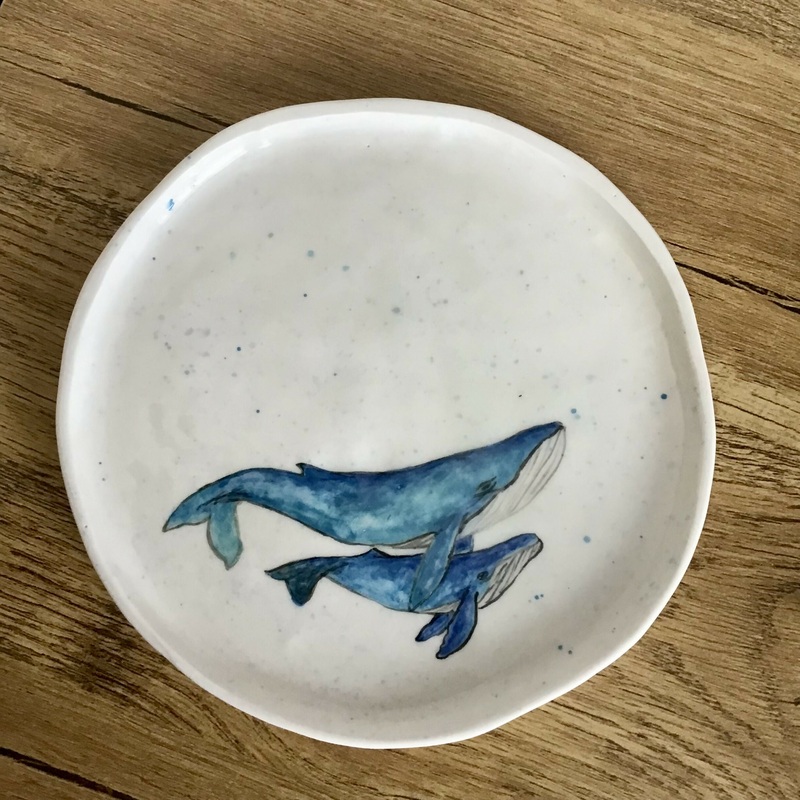 Porcelain Whale Plate|Whale Plate