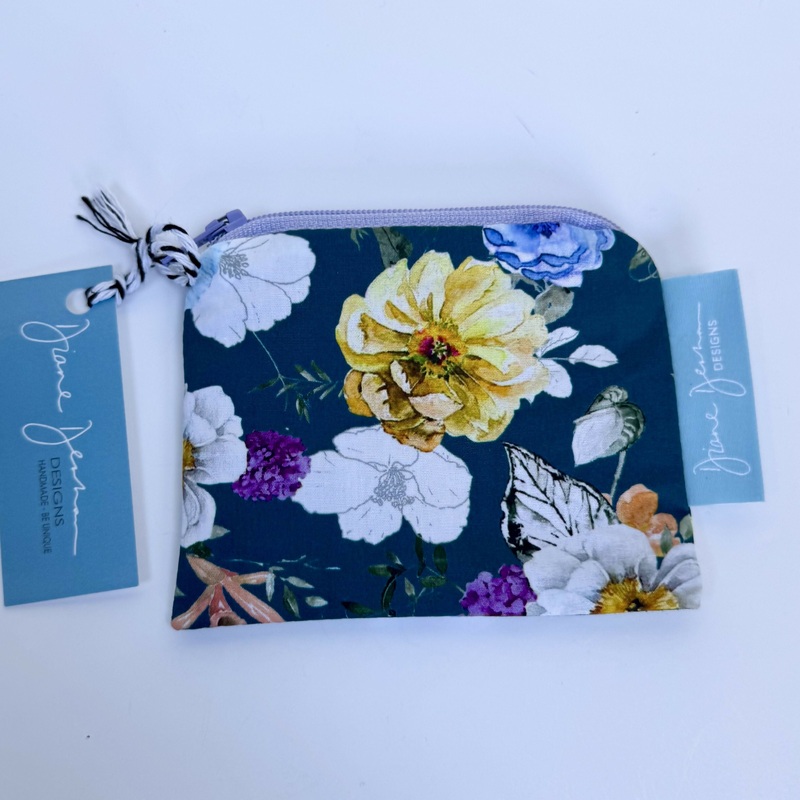 Small Coin Purse – Teal Floral