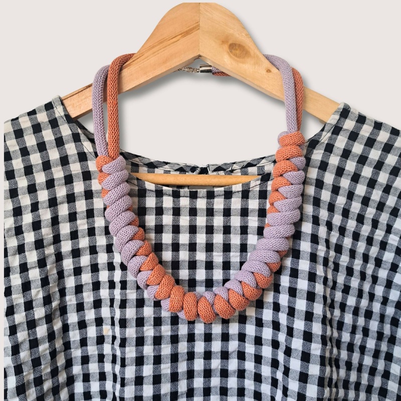 Snake Necklace|Teal and Blush|Pine Green and Blush|Lavender and Terracotta|Mustard and Avocado|Teal and Peacock Blue|Avocado and Black|Blush and Peacock Blue