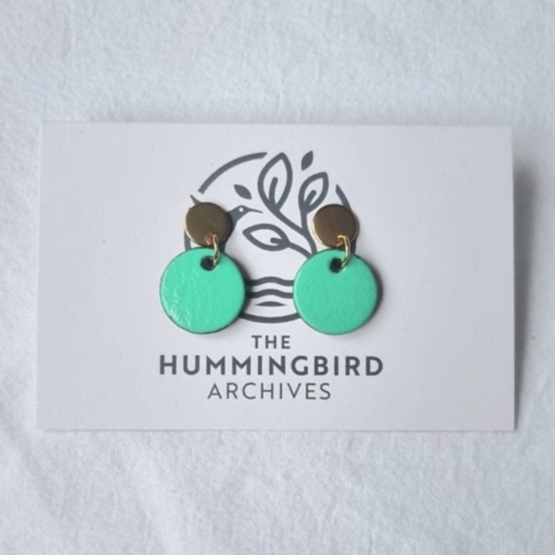 Turquoise Mini Circle Earrings