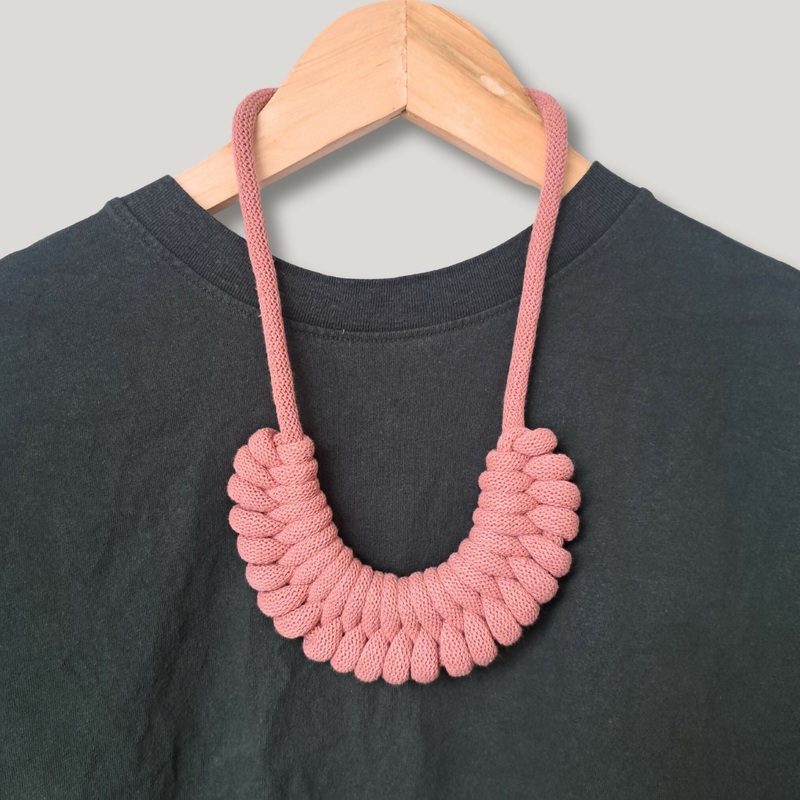 Woven Necklace|Blush|Peacock Blue|Laurel|Mustard|Teal|Charcoal|Avocado|Lavender|Pine Green|Terracotta