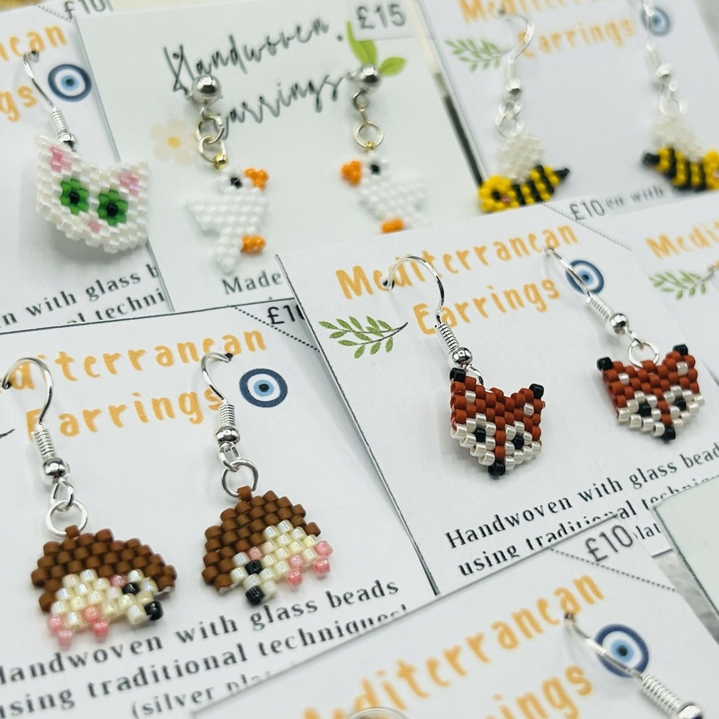 Beaded Animal Earrings  Handmade Seed Bead Jewellery