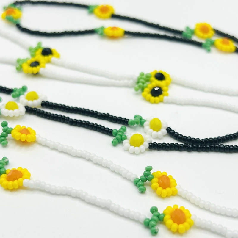 Beaded Sunflower Necklaces  Handmade Assorted Patterns