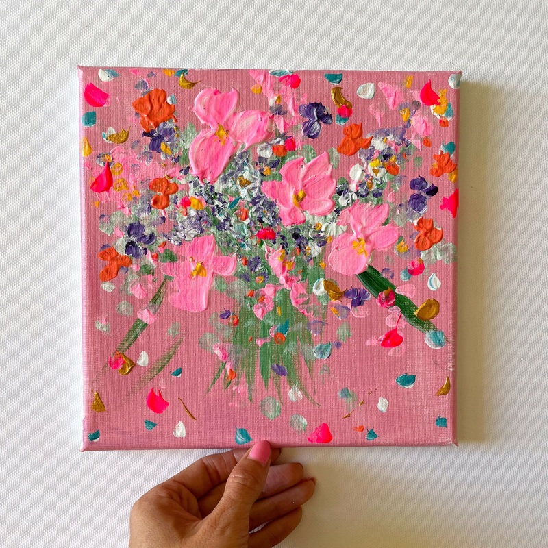 Beautiful May Flowers Original Acrylic Painting