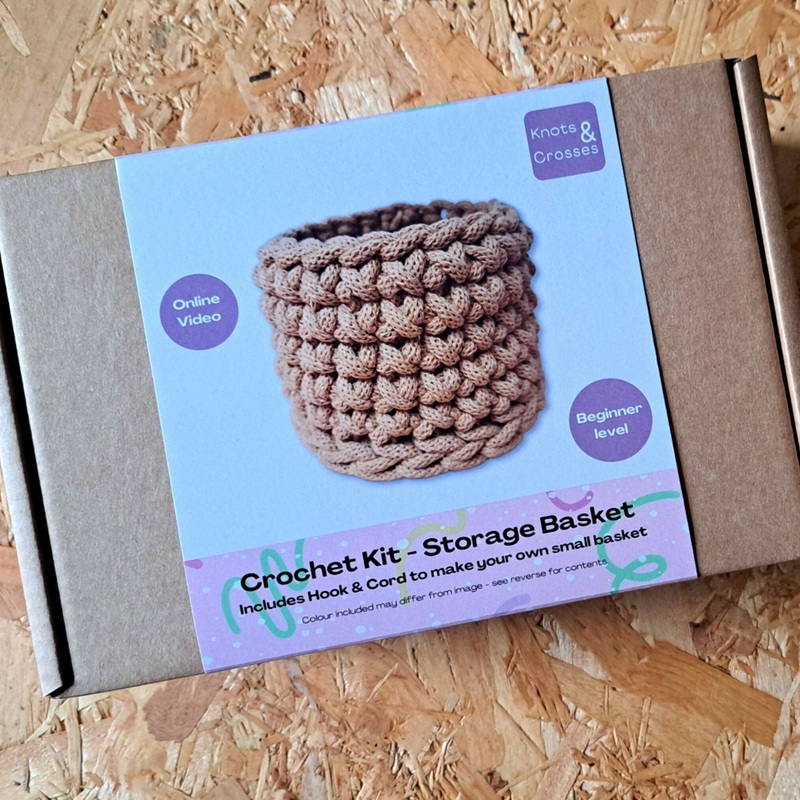 Crochet Basket Craft Kit|Blush|Mustard|Teal|Peacock Blue|Beige|Terracotta|Avocado|Lavender|Laurel|Charcoal