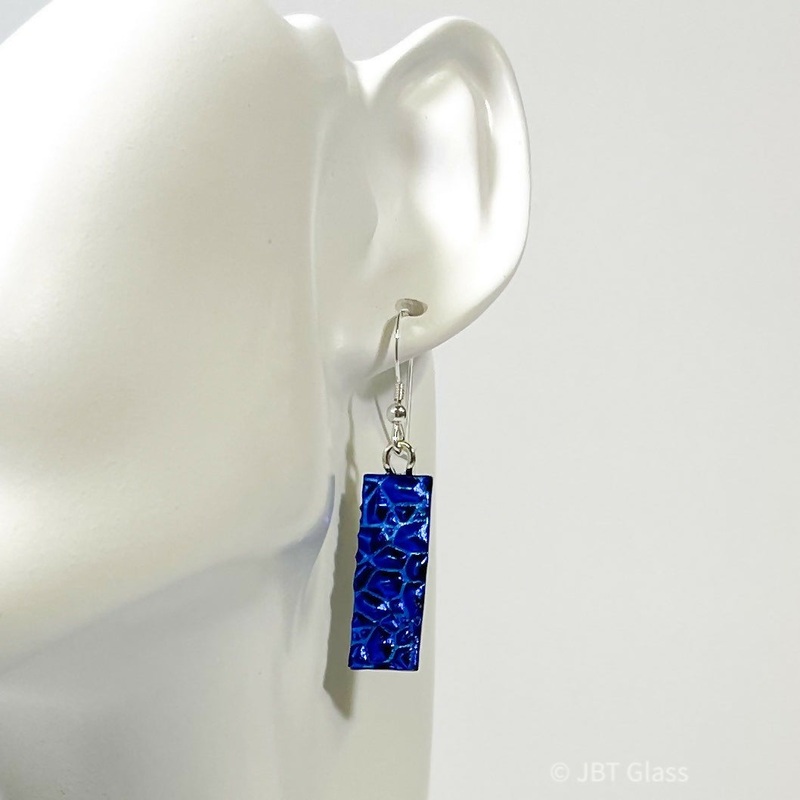 Drop Earring Medium|Blue textured Drop