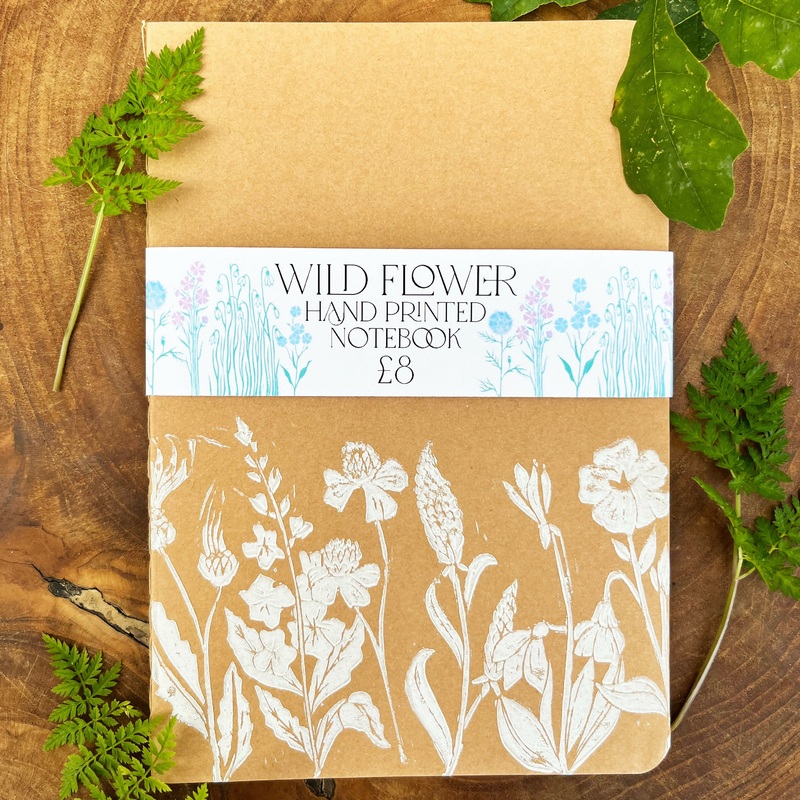 Hand Printed Wildflower Notebook