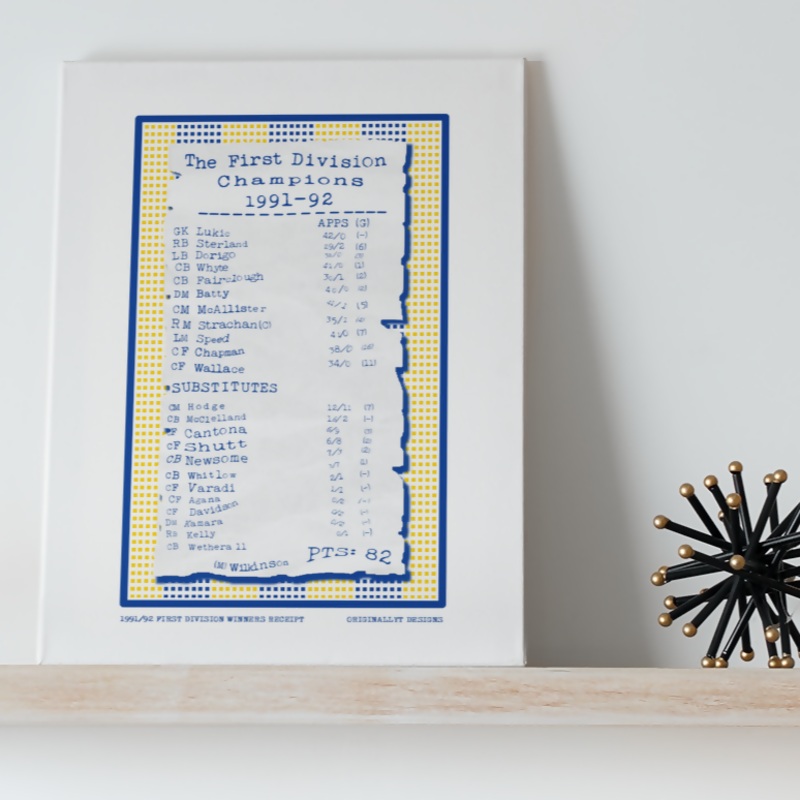 Leeds Utd Art Print RECEIPT Design