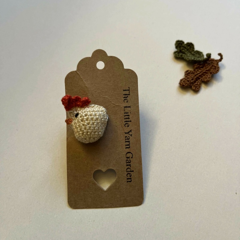 Crochet Chicken Brooch