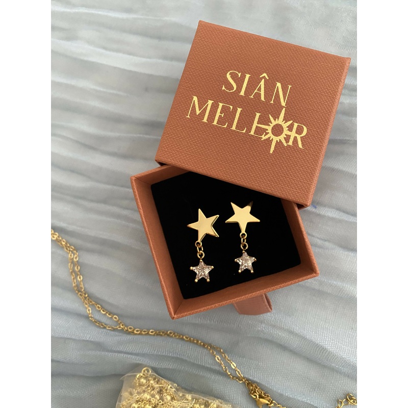 Dangle Star Stud Earrings