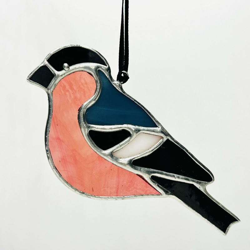 Glass Bullfinch Hanging Decoration