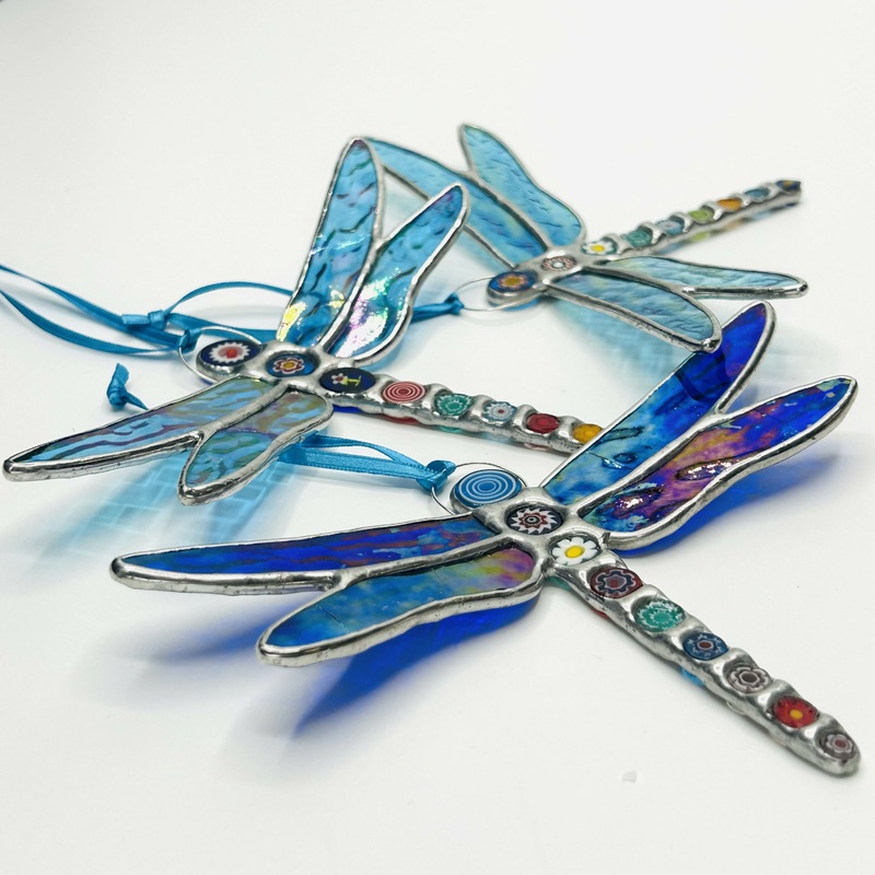 Glass Dragonfly Hanging Decoration