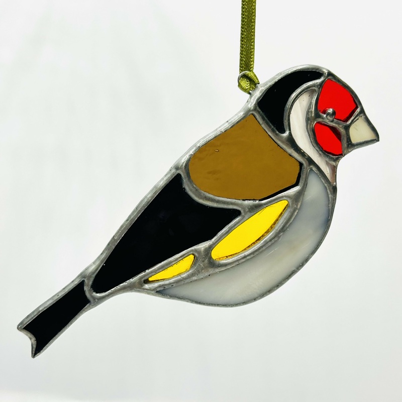 Glass Goldfinch Hanging Decoration