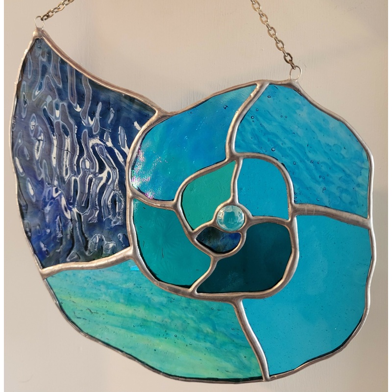 Glass Hanging Ammonite Decoration