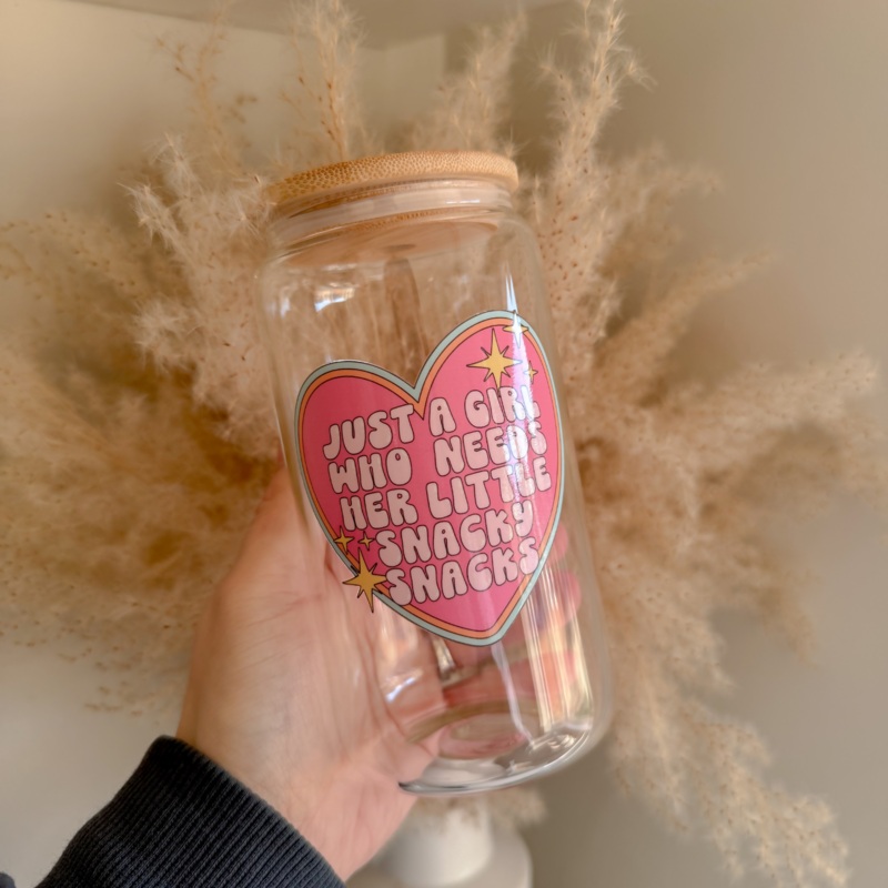 Just A Girl Who Needs Her Little Snack Snacks Glass Can