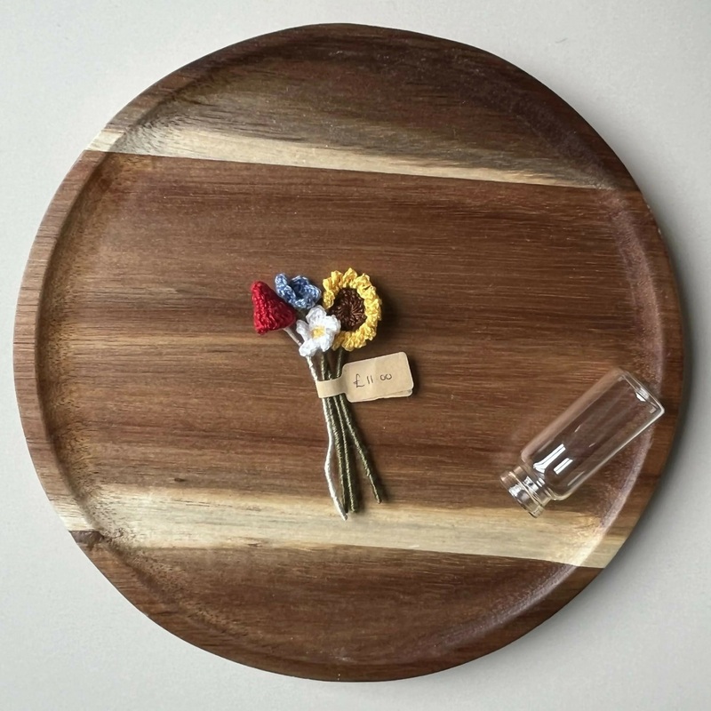 Miniature Crochet Mixed Flower Bouquet