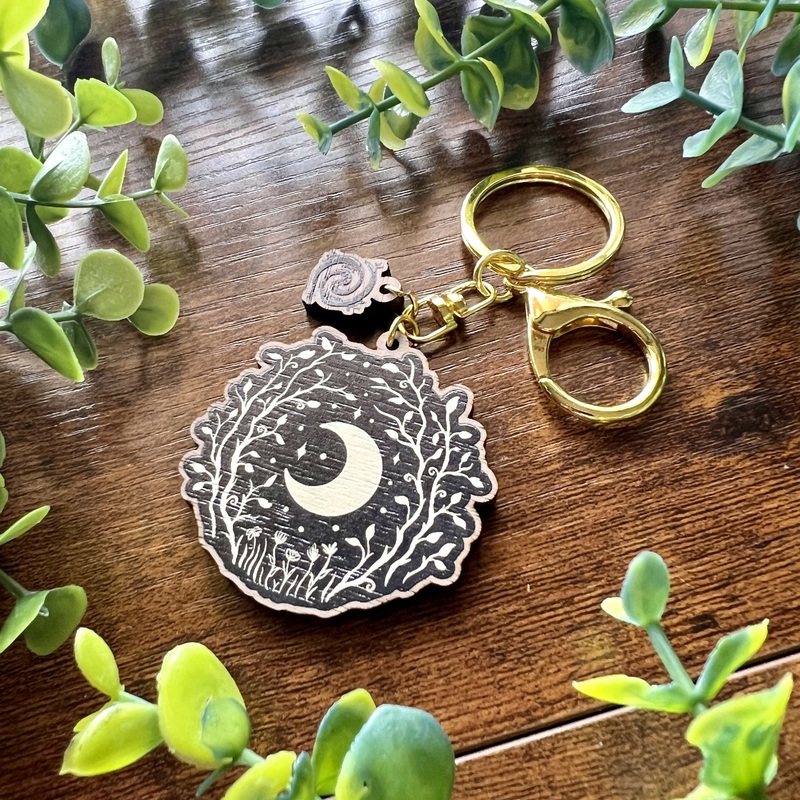 Nature’s Moon Wooden Keyring