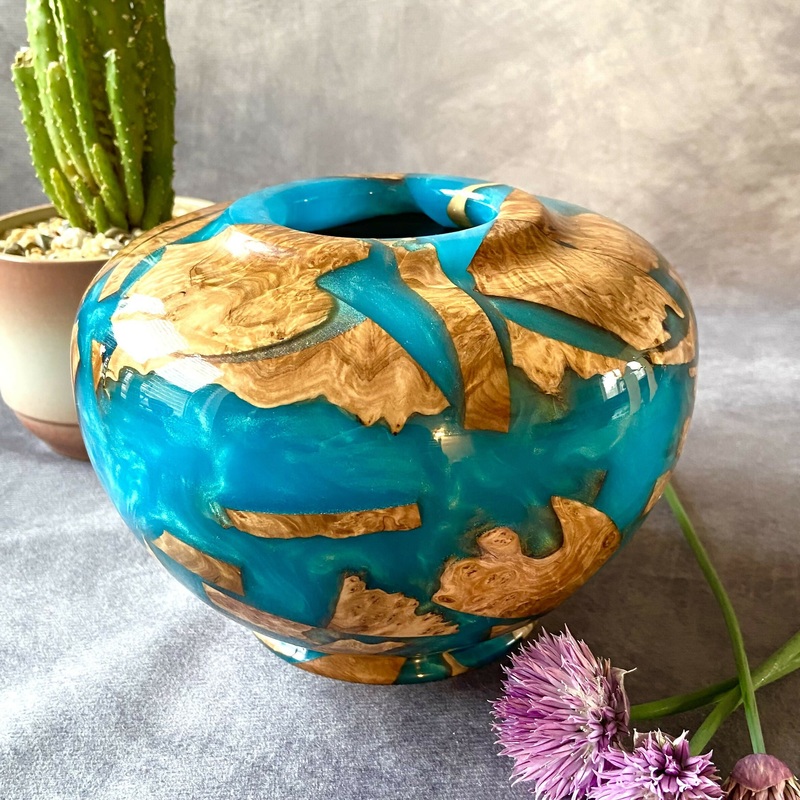 Striking Mallee Offcut and Turquoise Hollow Form
