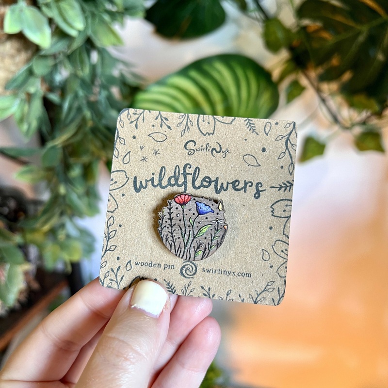 Wildflowers Wooden Pin