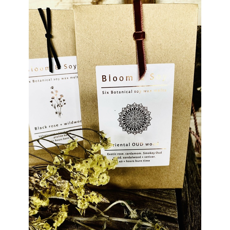 BLACK ROSE & WILDWOOD 6 BOTANICAL SOY WAX MELTS