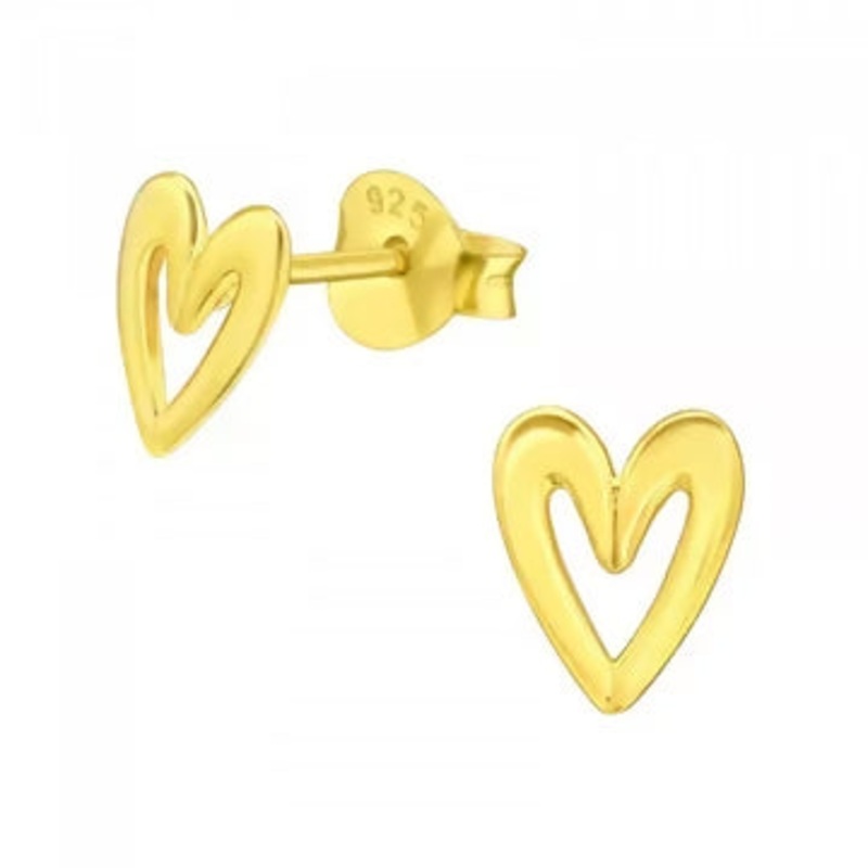 Gold Open Hearts Studs|Gold Open Heart Stud