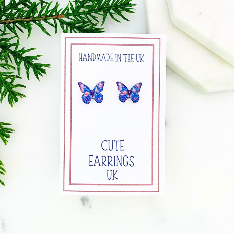 Lilic Shimmer Butterfly Stud Earrings