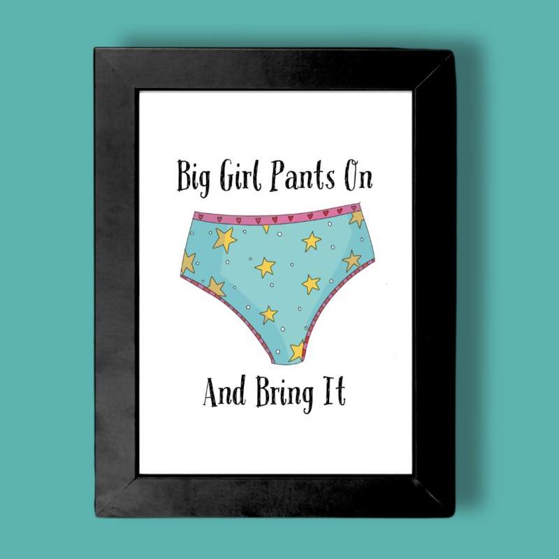 Mama Mini Framed Illustration Big Girl Pants