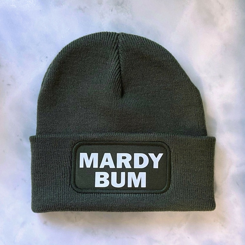 Mardy Bum Cuffed Rectangular Patch Beanie Hat