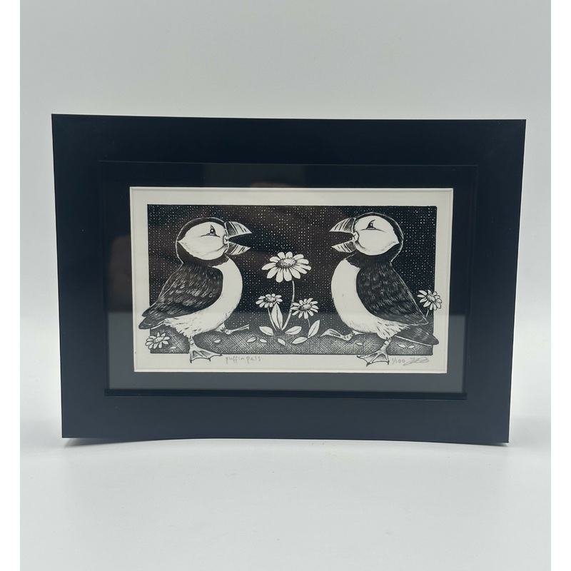 Puffin Pals – Framed Limited Edition Print by Jenny Davies